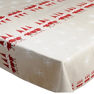 nordic elves oil cloth by the metre nordic elves oil cloth in red and white