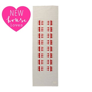 christmas red and white nordic elves table runner for xmas table