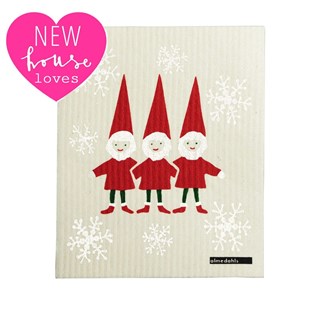 nordic elves sponge cloth christmas red and white nordic elves sponge cloth for washing up