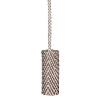 herringbone bone china light pull - brompton brown herringbone china roller bathroom light pull in brompton brown with cotton cord