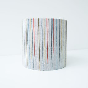 Chalkney Stripe Tub Lampshade - Soft Grey