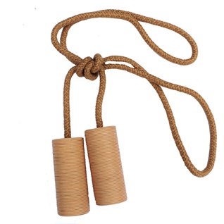 large camel colour leather cylinder curtain tieback or holdback