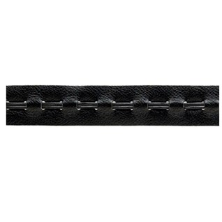 leather trim - black black real leather woven trimming for interior decoration or braiding