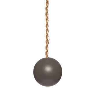 graphite grey wood ball window roller blind pull or acorn with jute cord