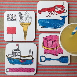 seaside fun coasters colourful seaside fun coasters by charlotte farmer featuring all things nautical