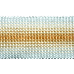 stria striped trim - autumn frost blue & gold gradient of colour in a modern trimming or decorative braid