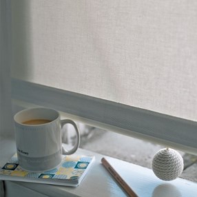 swedish natural cotton plain roller blind fabric in ash grey colour