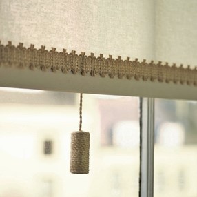swedish cotton plain - natural plain unbleached natural cotton Swedish roller blind fabric in a traditional weave