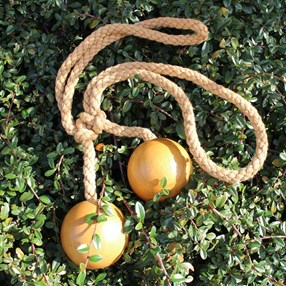 large wooden ball tiebacks -  waxed large wooden ball curtain tieback in waxed colour with matching rope