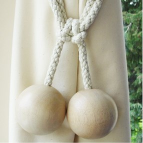 wooden ball tiebacks - whitewash whitewash wooden ball curtain tieback
