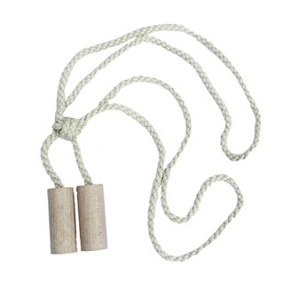 wooden cylinder tieback - whitewash whitewashed wooden cylinder curtain tieback with cotton embrace