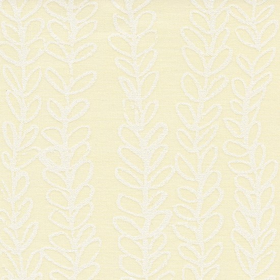 april leaf design window blind fabric in white and natural cream colour april - natural