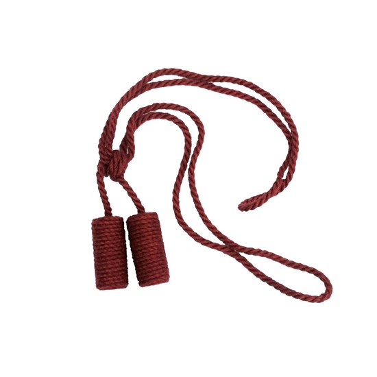 jute cylinder tiebacks - berry berry red jute cylinder curtain tieback