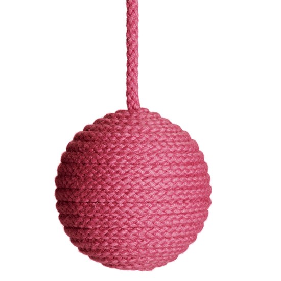 cable blind pull - cherry pink cable window blind pull in cherry pink colour made from cotton wrapped wood ball