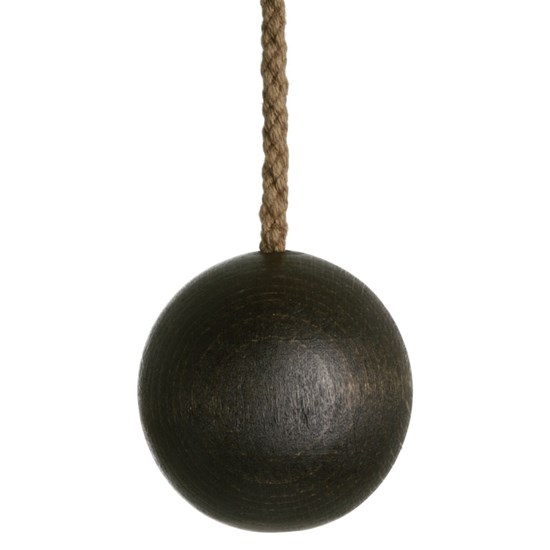 45mm wooden ball blind pull -  cocoa cocoa ball window blind pull in stained natural beech wood with cotton rope cord