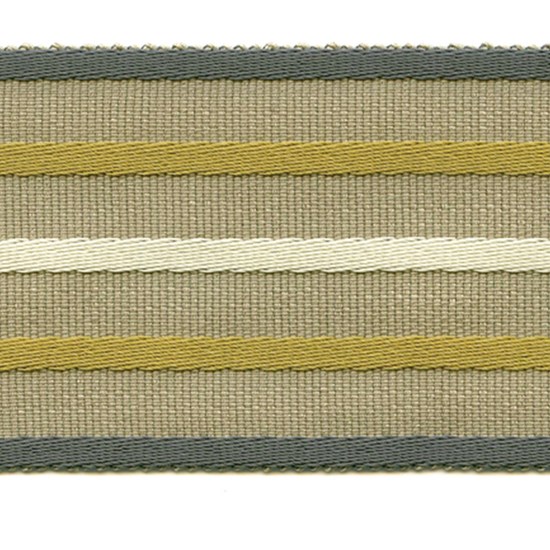 fletcher stripe trim - bilberry wide woven braid or interior trimming in bilberry, olive, white and natural colours