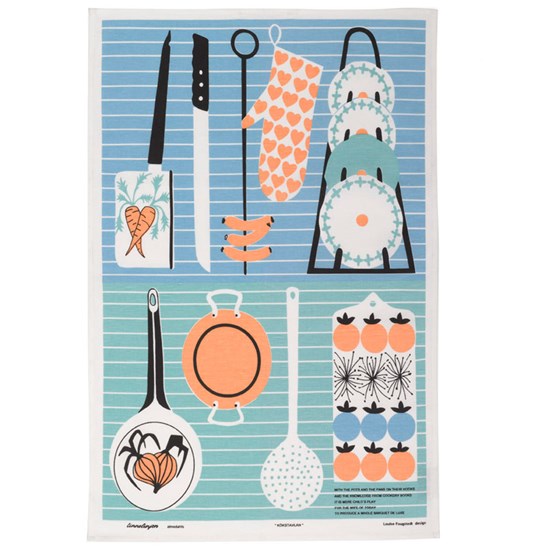 pots & pans tea towel