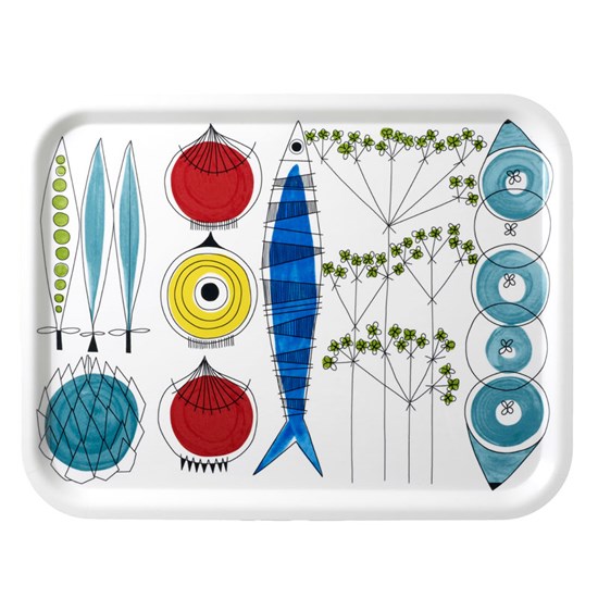 picknick large tray colourful picknick design kitchen large tray a vintage swedish print by Marianne Westman