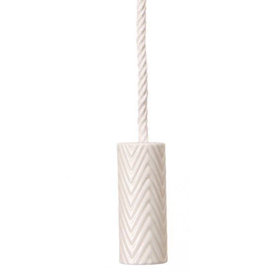 herringbone bone china light pull - satin white herringbone roller bathroom light pull in white satin china with cotton cord