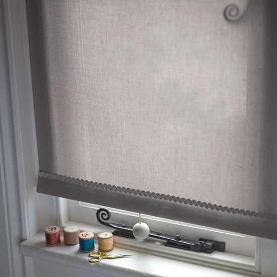 dark grey colour hopsack plain textured roller blind window fabric hopsack - dark grey