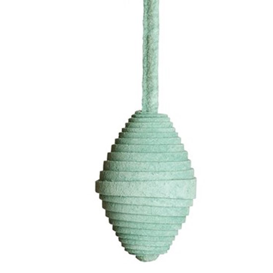 iris leather blind pull - mint green real suede soft leather Iris spring roller blind pull in mint green