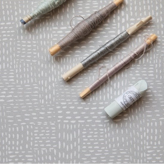 leno grey simple print for roller blind fabric leno - grey