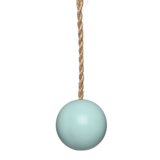 lewes blind pull - matte beach hut blue beach hut blue wood ball window roller blind pull or acorn with jute cord