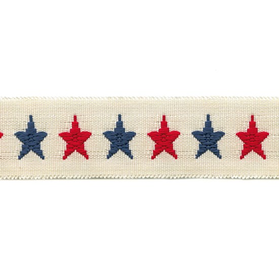 red and blue lucky star woven interior trimming braid