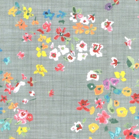 grey & yellow vibrant colourful floral window blind fabric print called Margo margo - grey