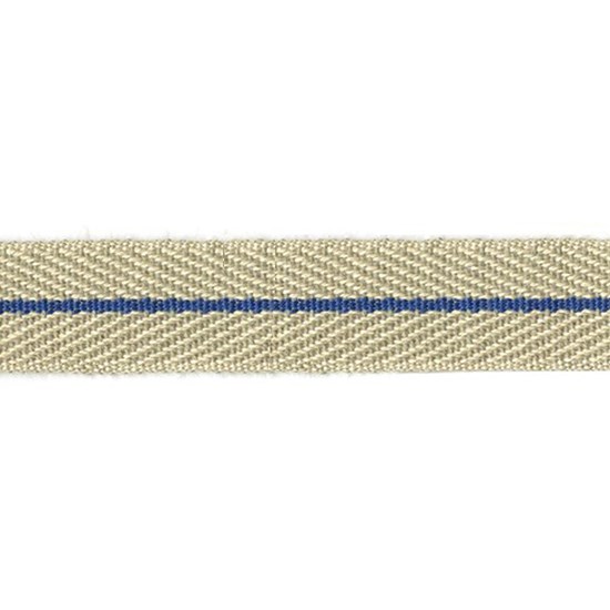 nautical stripe trim - navy blue smart herringbone jute trim with navy blue centre stripe, interior braid