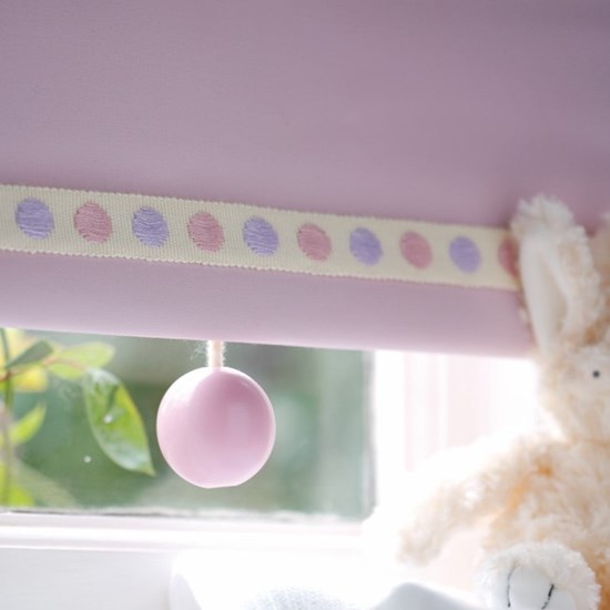 childrens spot trim - bon bon bon-bon pink & blue lilac childrens spot woven decorative braid trimming for curtains or blinds