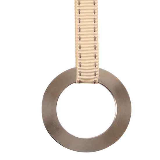stainless steel ring pull - cream ribbon polished stainless steel ring window spring blind pull with a cream coloured ribbon