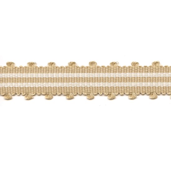 tenby striped trim - sandcastle sandcastle colourway in tenby braid, a simple modern stripped trimming for interiors
