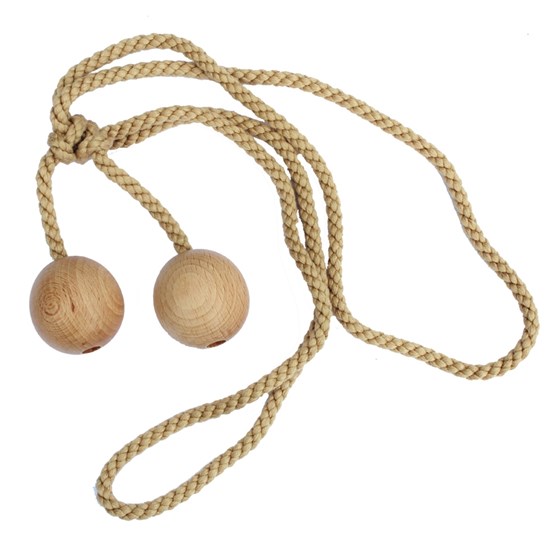 wooden ball tiebacks - natural