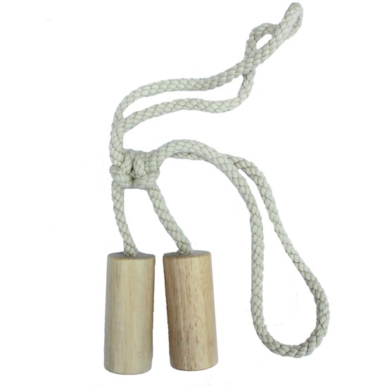 large wooden cylinder tiebacks - whitewash