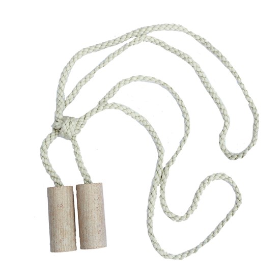 wooden cylinder tieback - whitewash