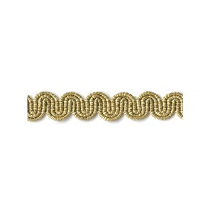 arco in pale gold metallic colour is a simple wavy curvy decorative trimming or braid arco metallic braid - pale gold