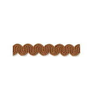 arco in copper metallic colour is a simple wavy curvy decorative trimming or braid arco metallic braid - copper