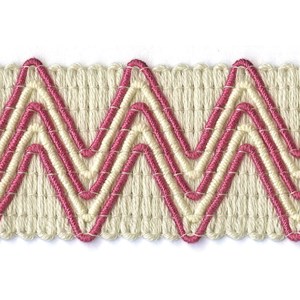 vintage zigzag trimming in fuchsia colourway a dramatic modern decorative braid vintage zig zag trim - fuchsia