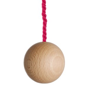 large natural wooden ball bathroom light pull with fuchsia pink cotton rope cord colour pop light pull - fuchsia pink