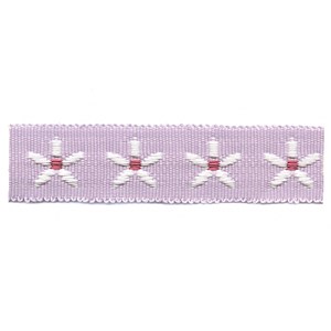 pink & white daisy chain decorative trimming braid with flower motif for interior use daisy chain trim - petal pink