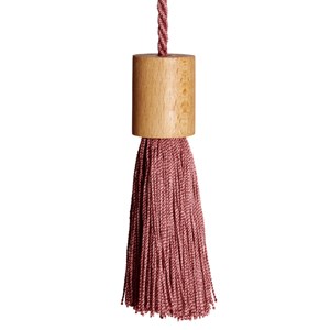 window roller blind pull tassel in rose blush colour sway blind pull - rose blush