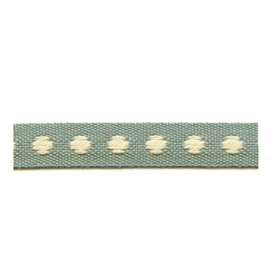 sea green & white deco spot woven cotton interior passementerie trimming braid deco spot trim - sea green