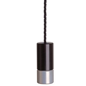 duo black & aluminium contemporary styled window roller blind pull duo blind pull - black/aluminium