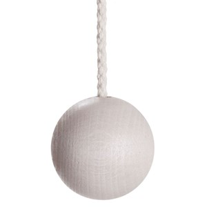 whitewashed wooden ball bathroom light pull with cotton rope cord wooden ball light pull -  whitewash