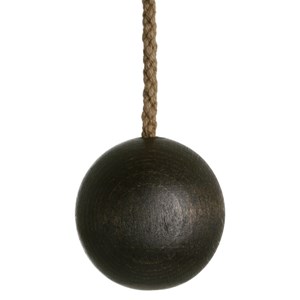 cocoa ball window blind pull in stained natural beech wood with cotton rope cord 45mm wooden ball blind pull -  cocoa
