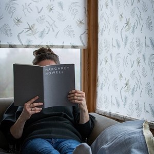 eden fern print for roller blind fabrics eden - white