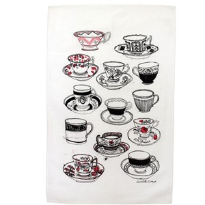 time for tea tea towel by illustrator charlotte farmer time for tea tea towel