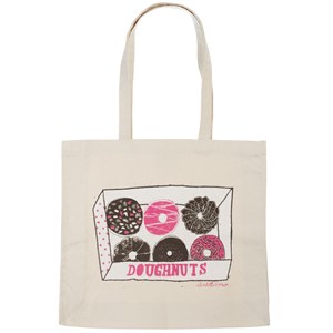 doughnut box print tote shopping canvas bag by charlotte farmer doughnut box canvas bag