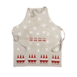 nordic elves Christmas apron in red and white Scandinavian traditional xmas design nordic elves apron